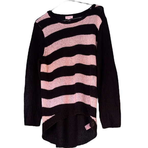 Striped Black and White Women's Sweater - Picture 1 of 5
